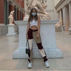 ❤️SOLD❤️brown patches pants